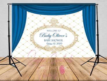 Printed blue Royal Baby backdrop, Royal Prince backdrop, Royal Baby shower decorations, Prince Birthday, Prince babyshower, Vinyl Backdrop