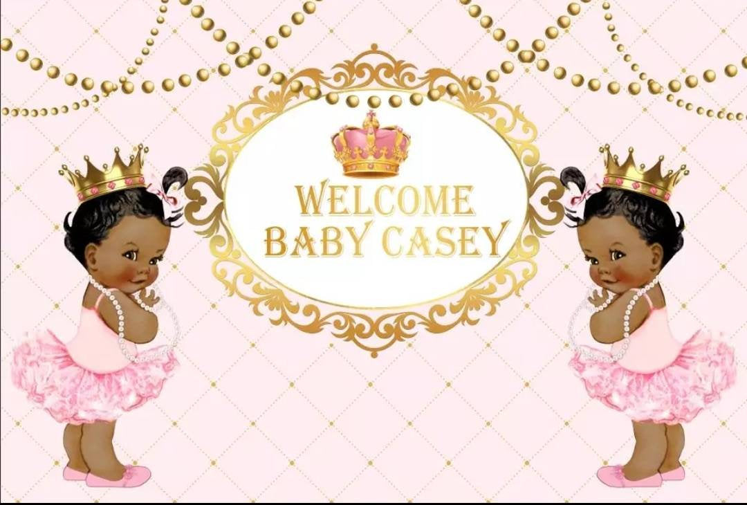 Printed Princess Baby Backdrop, Royal baby shower, Princess Birthday, Princess Backdrop, Pink Royal Baby, Vinyl Backdrop 3x5ft  5x7ft 8x10