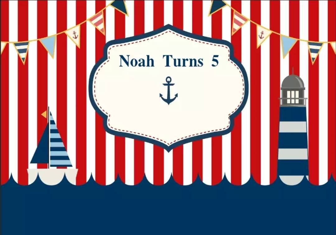 Printed Nautical backdrop, Sailor birthday, Nautical party, Nautical babyshower, Sailor backdrop, Personalized Vinyl Backdrop 5x7ft 8x10