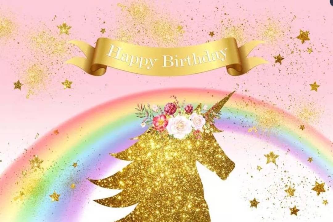 Printed Gold UNICORN backdrop , unicorn party, unicorn birthday, unicorn party supplies, unicorn babyshower, vinyl backdrop