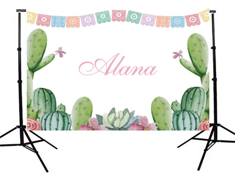 Printed Cactus Backdrop, Fiesta Backdrop, Desert Backdrop, Mexican Backdrop, Boho Backdrop, Cactus Birthday, Fiesta Bridal Party