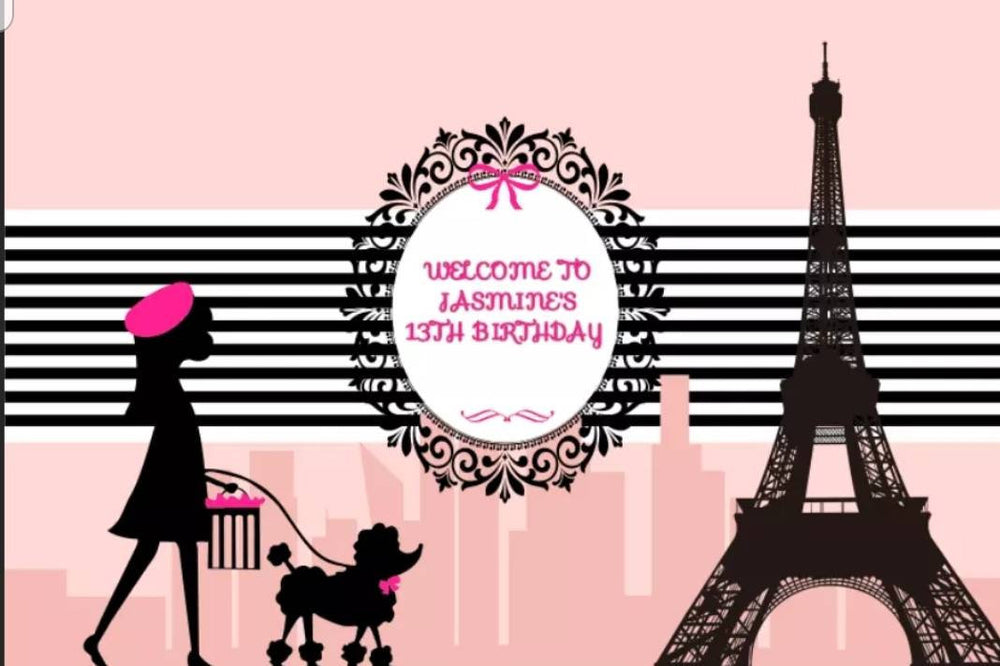 Printed Paris backdrop, Parisan backdrop, Paris birthday, French birthday, Paris Party, Parisan party, Parisan birthday, 3x5, 5x7, 8x10