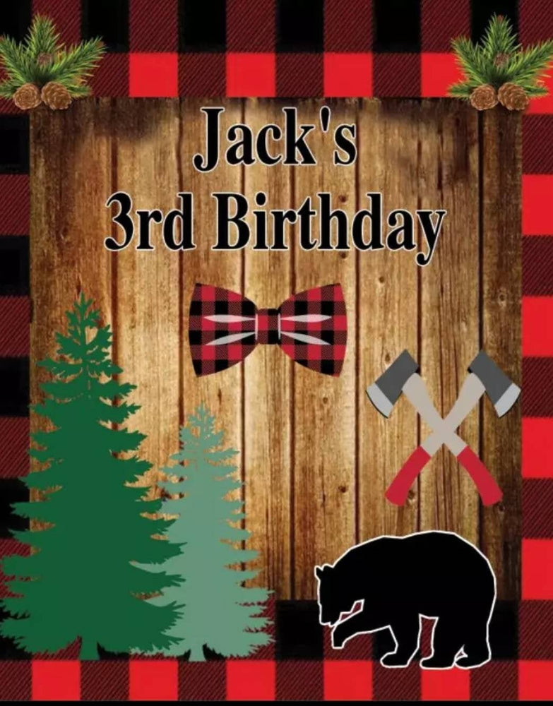 Printed Lumberjack backdrop, Buffalo Plaid backdrop, Lumberjack birthday, Lumberjack babyshower, vinyl Backdrop